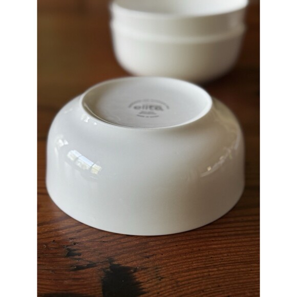 Gibson Elite Cereal Bowl Genuine Bone China Set Of 3 6" White MINT - Picture 6 of 9